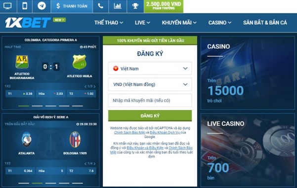 nạp rút tiền 1xbet